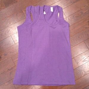 🆕 Set 3 Delta Ringspun Racerback Tank Tops Shirt S Purple